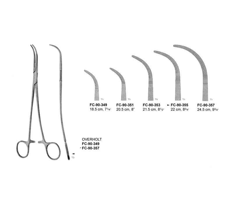 OVERHOLT DISSECTING & LIGATURE FORCEPS 18.5 CM 24.5 CM Relpro