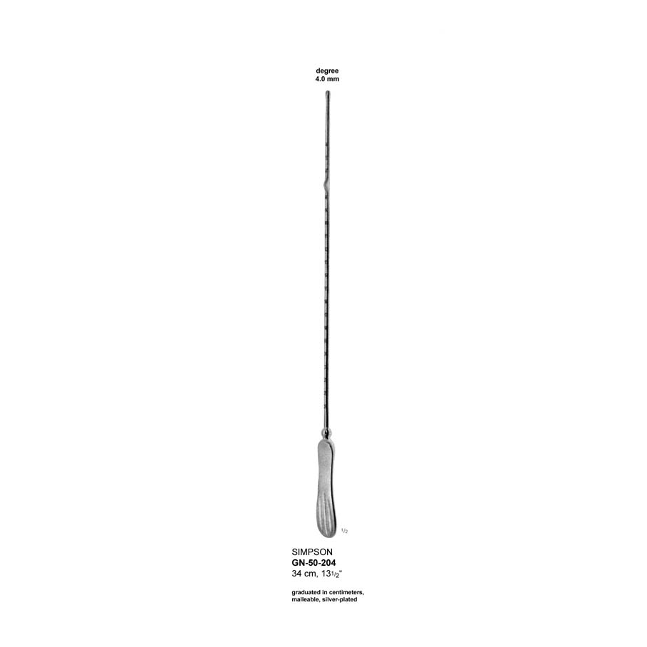 SIMPSON UTERINE PROBES, GRADUATED IN CENTIMETERS, MALLEABLE, SILVER ...