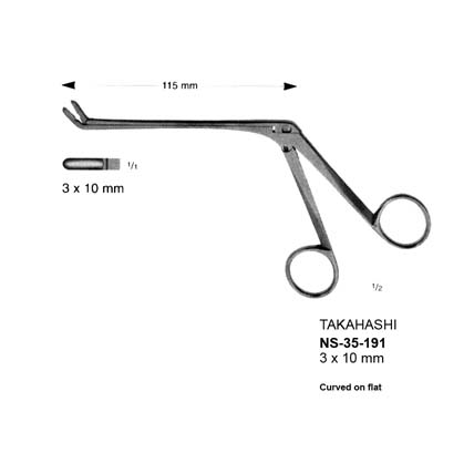 TAKAHASHI LAMINECTOMY RONGEURS, CURVED ON FLAT – 115 MM - Relpro