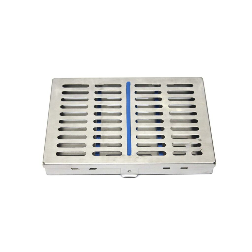 Stainless Steel Dental Sterilization Cassette Rack/Tray - Holds 10 Surgical Instruments
